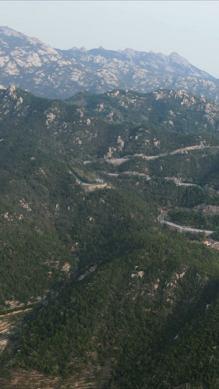 旅游景区青岛崂山5A景区竖屏航拍