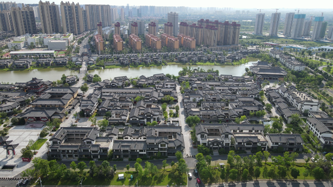 航拍湖南常德柳叶湖4A景区