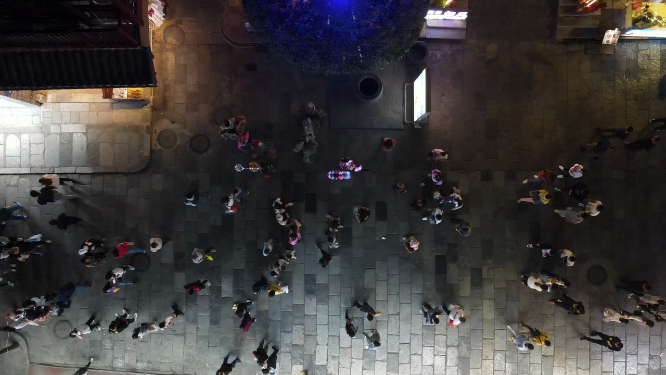 桂林阳朔古西街夜景灯光阳朔古城航拍