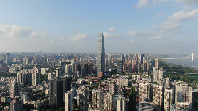 武汉汉口城市高楼航拍