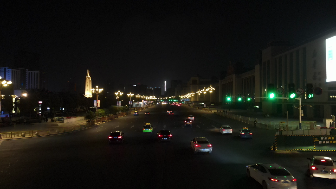 江西南昌八一大道夜景交通航拍