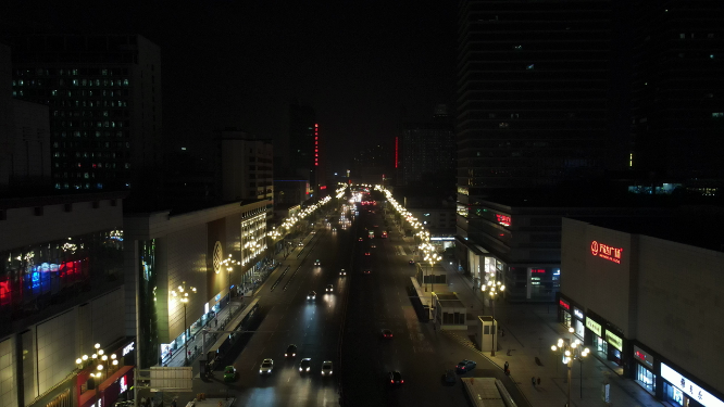 江西南昌八一大道夜景交通航拍