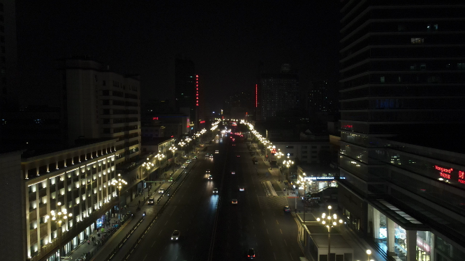 江西南昌八一大道夜景交通航拍