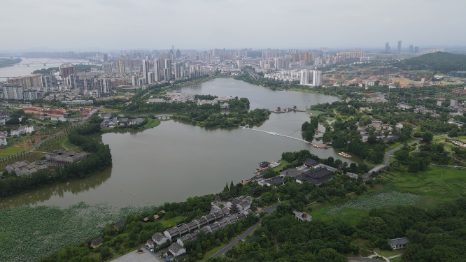 江西吉安庐陵文化生态园4A景区航拍