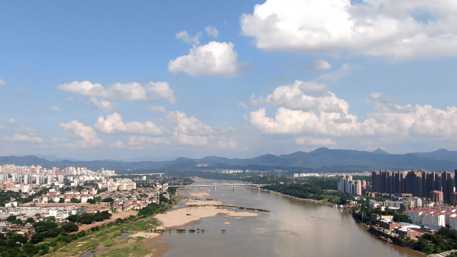 江西赣州城市风光移动延时航拍