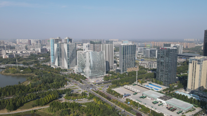 河南郑州龙子湖金融中心航拍
