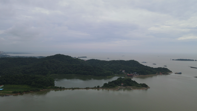 湖南岳阳洞庭湖风景航拍
