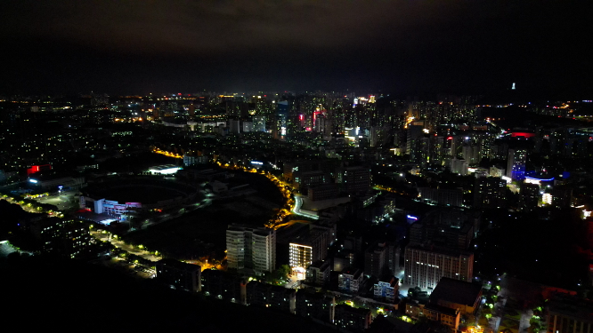 湖北宜昌城市夜景灯光航拍