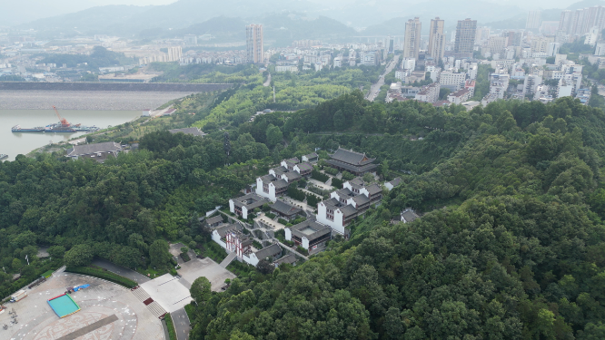 湖北屈原祠5A景区航拍