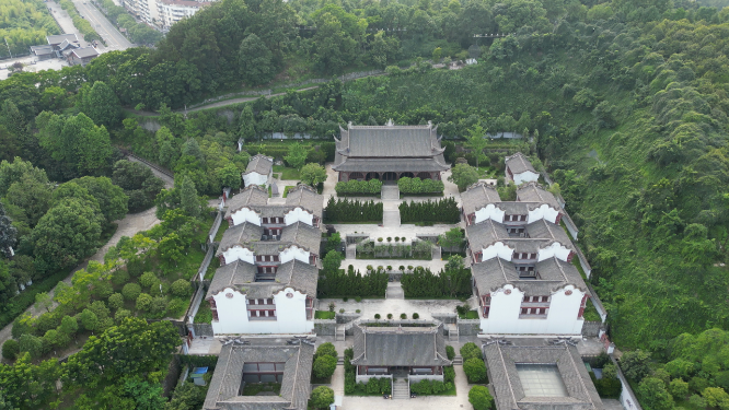 湖北屈原祠5A景区航拍