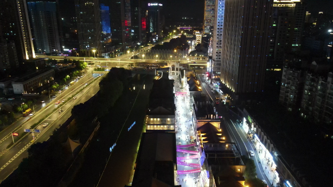 湖北武汉城市夜景楚河汉街