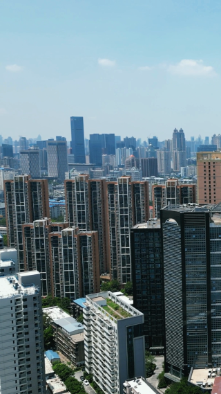 湖北武汉城市建设竖屏航拍 