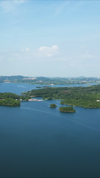 湖北武汉木兰湖5A景区竖屏航拍