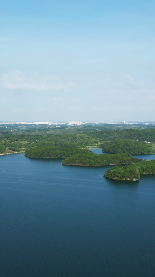 湖北武汉木兰湖5A景区竖屏航拍