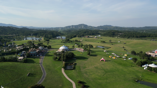 湖北武汉木兰草原5A景区航拍
