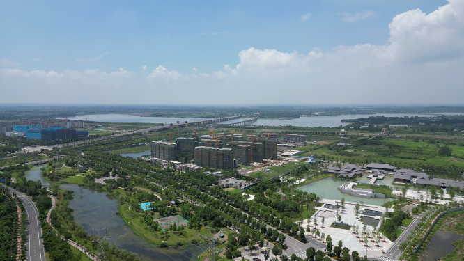 湖北荆州城市风光航拍
