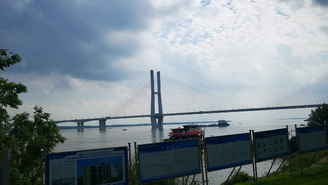 湖北荆州长江大桥风光实拍
