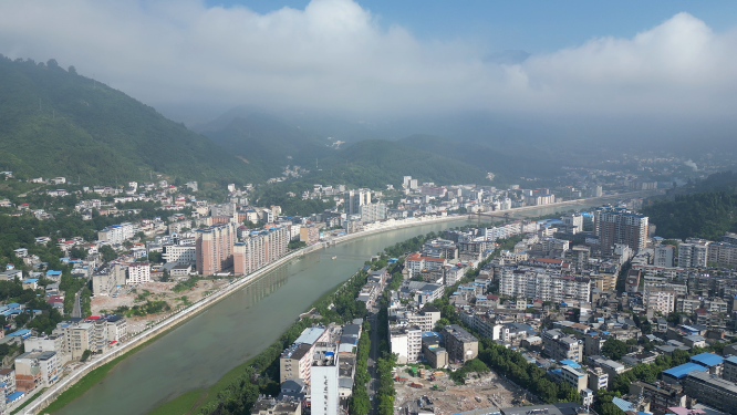 湖北襄阳保康县城市建设航拍