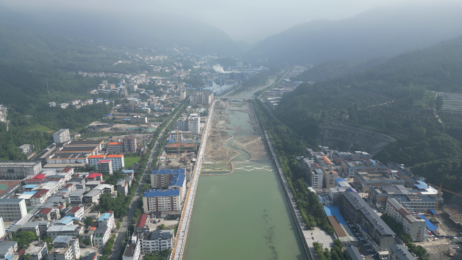 湖北襄阳保康县城市建设航拍