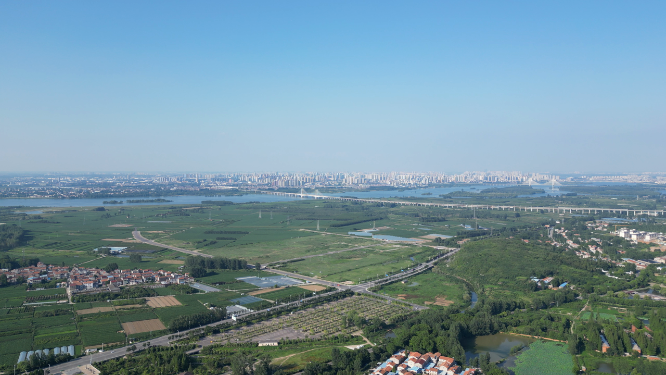 湖北襄阳城市全景航拍