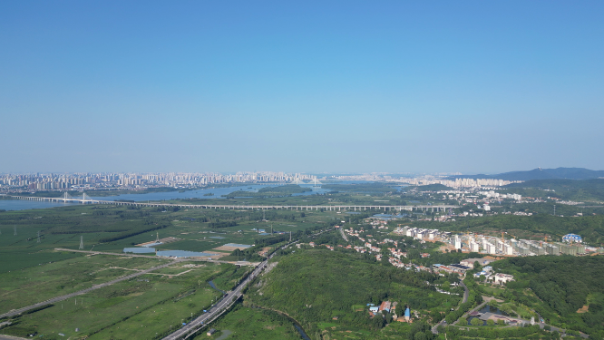 湖北襄阳城市全景航拍