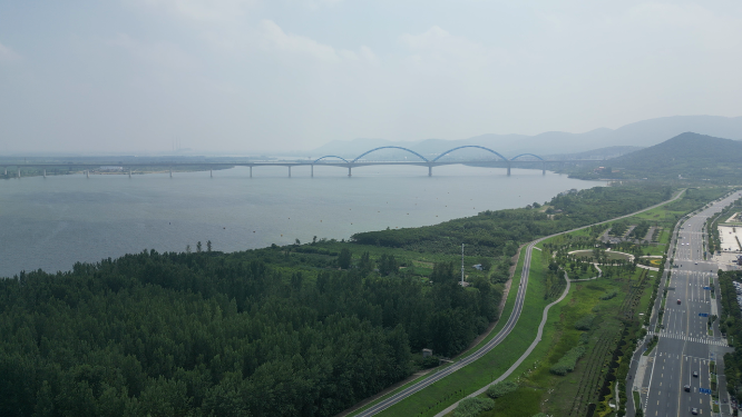 湖北襄阳城市绿化襄阳公园航拍