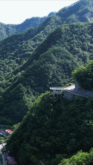 湖北襄阳尧治河4A景区景竖屏航拍