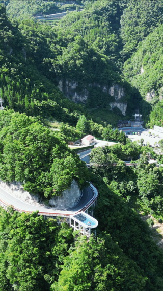 湖北襄阳尧治河4A景区景竖屏航拍