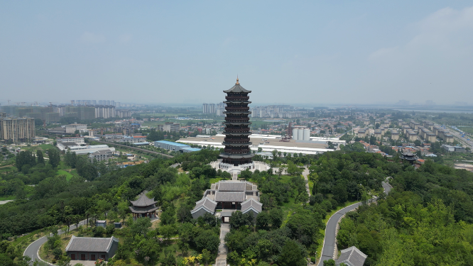 湖北襄阳岘首山文化旅游景区航拍
