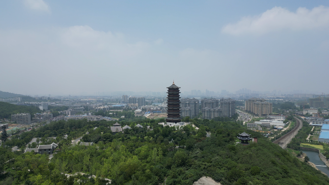 湖北襄阳岘首山文化旅游景区航拍