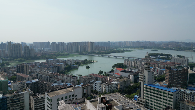 湖北鄂州城市建设交通航拍