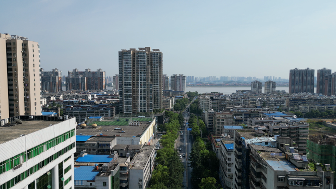 湖北鄂州城市建设交通航拍