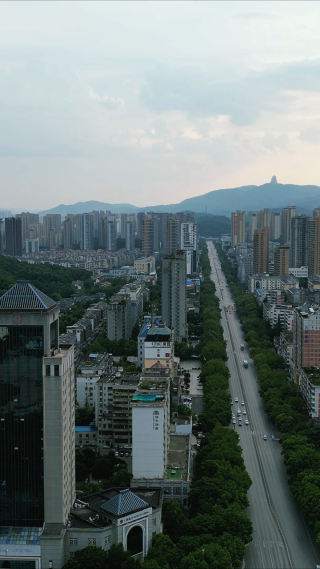 湖北黄石城市建设竖屏航拍 