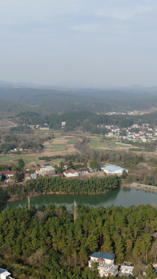 湖南乡村田园风光竖屏航拍