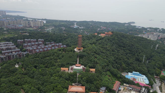 湖南岳阳圣安寺4A景区航拍