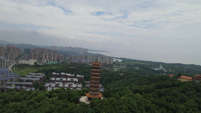 湖南岳阳圣安寺4A景区航拍