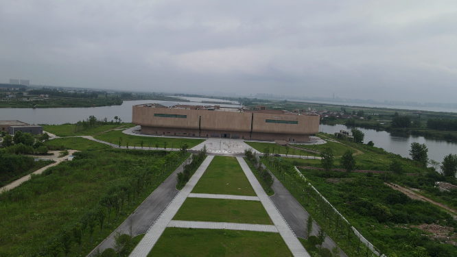 湖南岳阳洞庭湖博物馆航拍