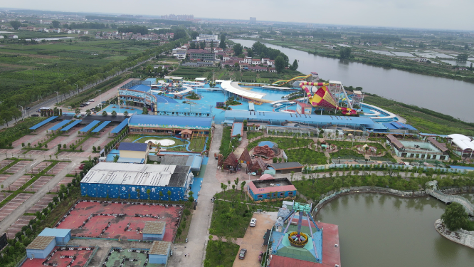 湖南岳阳洞庭湖水上世界航拍
