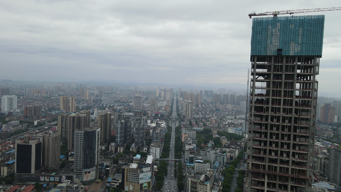 湖南岳阳第一高楼建筑航拍