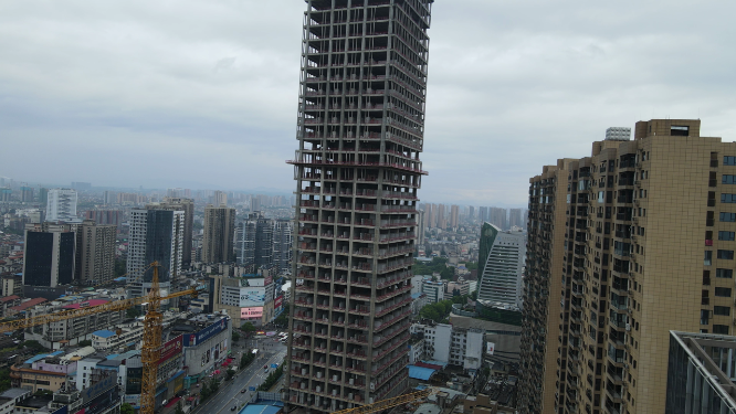 湖南岳阳第一高楼建筑航拍
