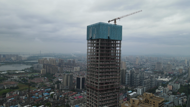 湖南岳阳第一高楼建筑航拍