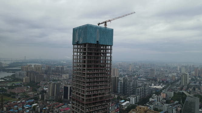 湖南岳阳第一高楼建筑航拍