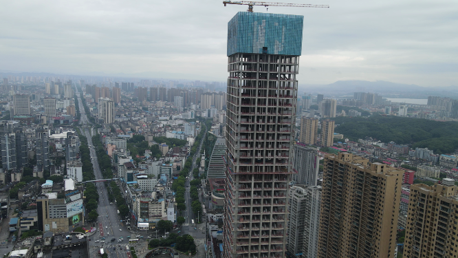 湖南岳阳第一高楼建筑航拍