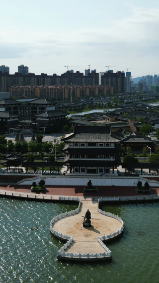 湖南常德司马古镇竖屏航拍