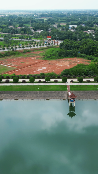 湖南常德清江湖4A景区大坝竖屏航拍