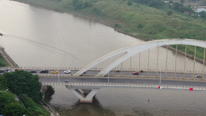 湖南衡阳蒸水大桥航拍