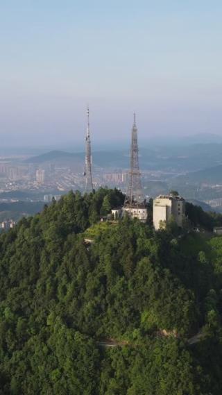 航拍湖南怀化中坡山