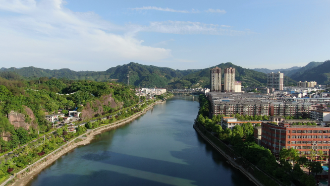 湖南新晃城市风光竖屏航拍