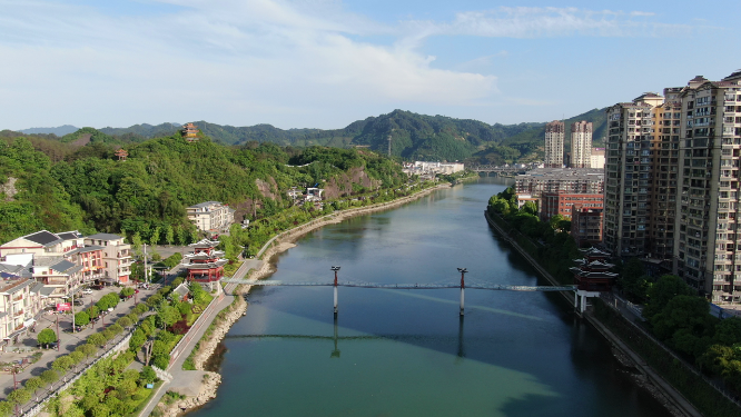 湖南新晃城市风光竖屏航拍