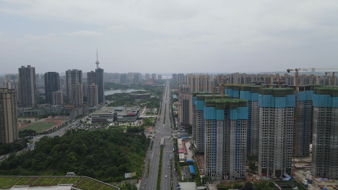 湖南株洲城市建设航拍